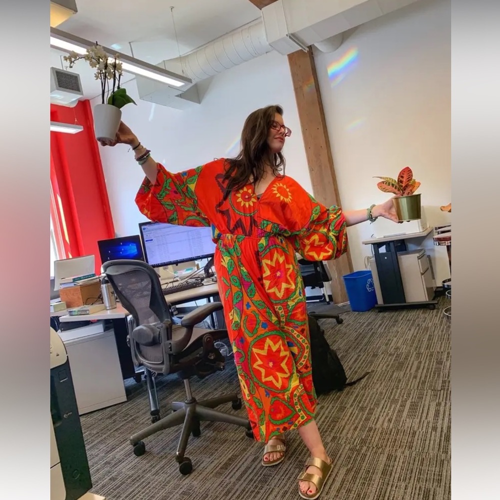 Rhode Blake Printed Jumpsuit Uzbek Red - Picture 1 of 7